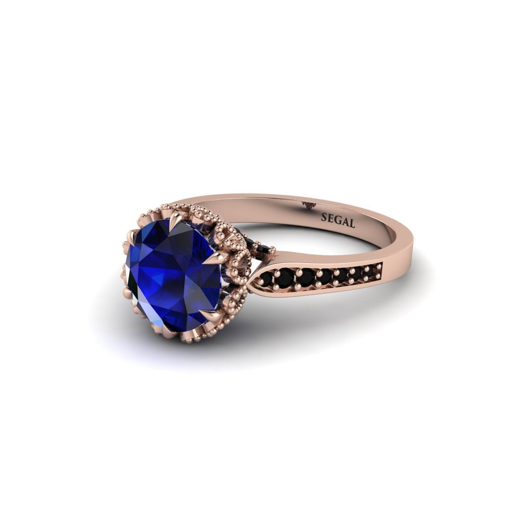 Sapphire Milgrain Engagement Ring - Yara No. 44