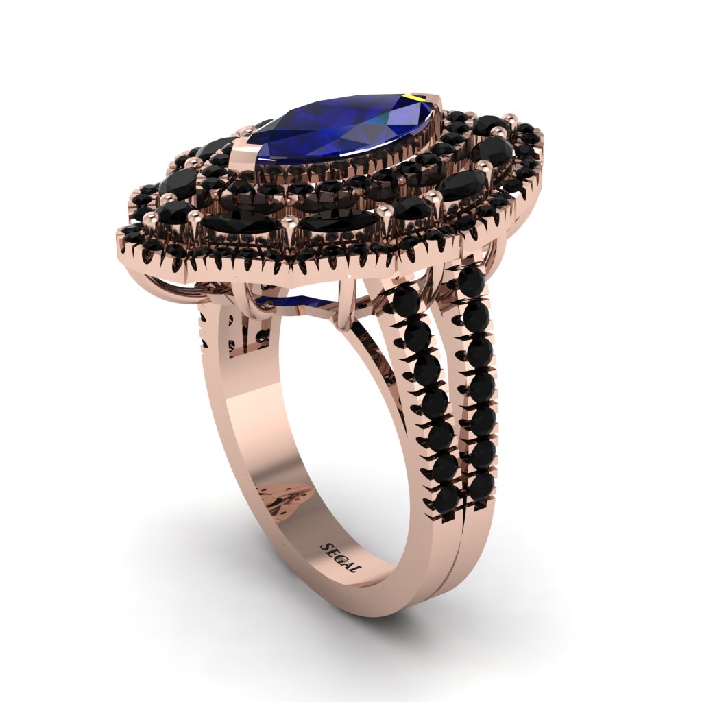 Sapphire Three Layer Halo Marquise Ring - Destiny No. 44