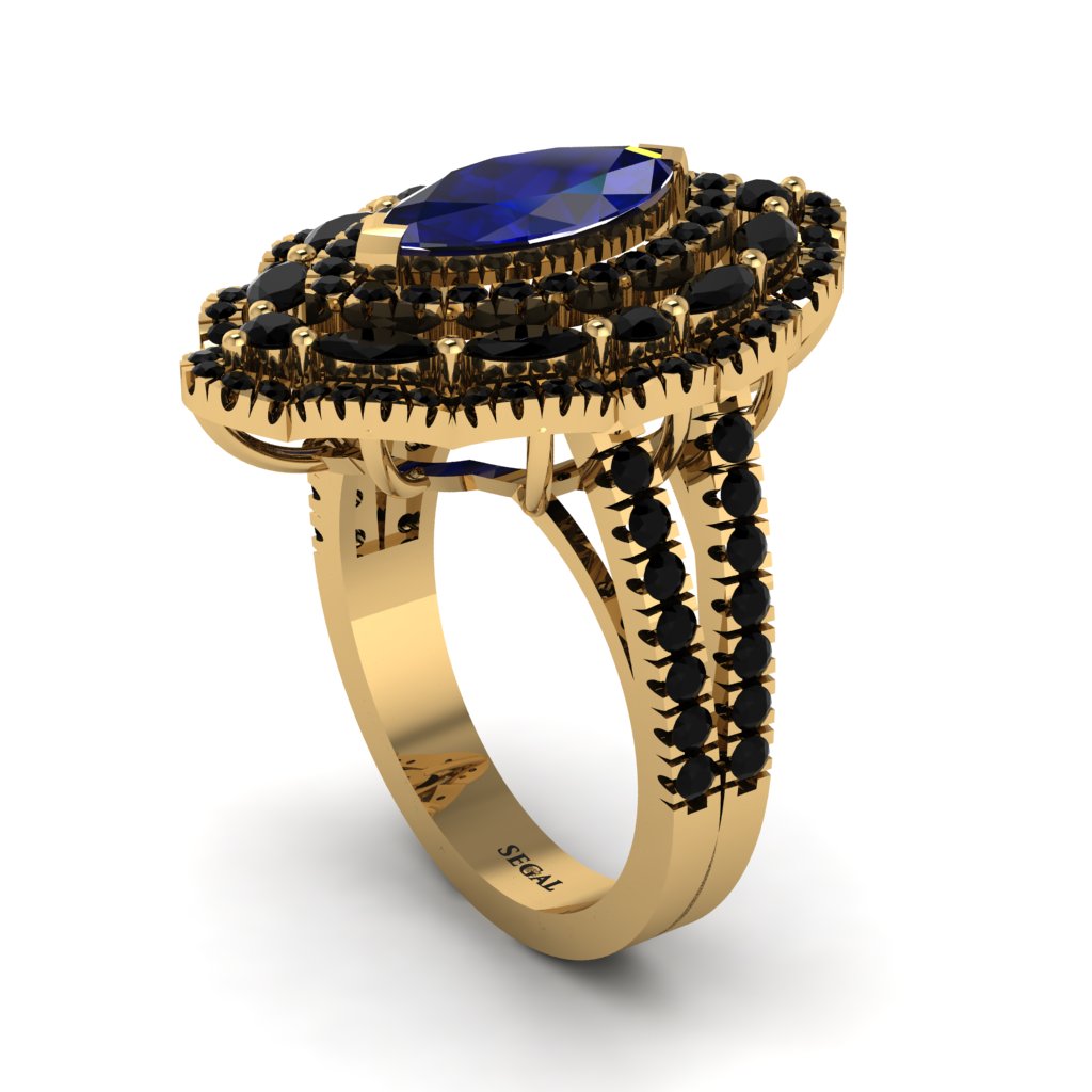 Sapphire Three Layer Halo Marquise Ring - Destiny No. 43