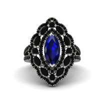 Sapphire Three Layer Halo Marquise Ring - Destiny No. 45 image 1