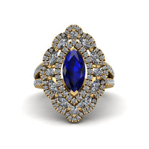 Sapphire Three Layer Halo Marquise Ring - Destiny No. 13 image 1