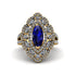 Sapphire Three Layer Halo Marquise Ring - Destiny No. 13 image 1
