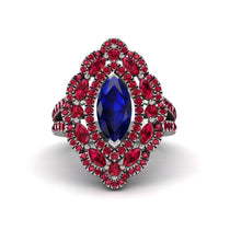 Sapphire Three Layer Halo Marquise Ring - Destiny No. 60 image 1