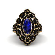 Sapphire Three Layer Halo Marquise Ring - Destiny No. 43 image 1