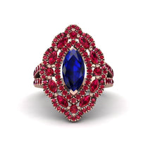 Sapphire Three Layer Halo Marquise Ring - Destiny No. 59 image 1