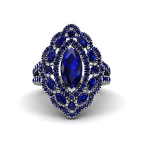 Sapphire Three Layer Halo Marquise Ring - Destiny No. 75 image 1