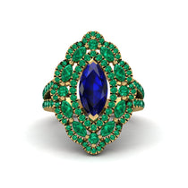 Sapphire Three Layer Halo Marquise Ring - Destiny No. 28 image 1