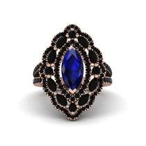 Sapphire Three Layer Halo Marquise Ring - Destiny No. 44 image 1