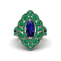 Sapphire Three Layer Halo Marquise Ring - Destiny No. 29 image 1