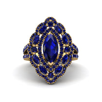 Sapphire Three Layer Halo Marquise Ring - Destiny No. 73 image 1