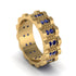 Sapphire Wavy Gold Men's Wedding Ring - Joshua No. 13