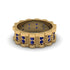 Sapphire Wavy Gold Men's Wedding Ring - Joshua No. 13