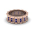 Sapphire Wavy Gold Men's Wedding Ring - Joshua No. 14 image 3