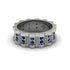 Sapphire Wavy Gold Men's Wedding Ring - Joshua No. 15 image 3