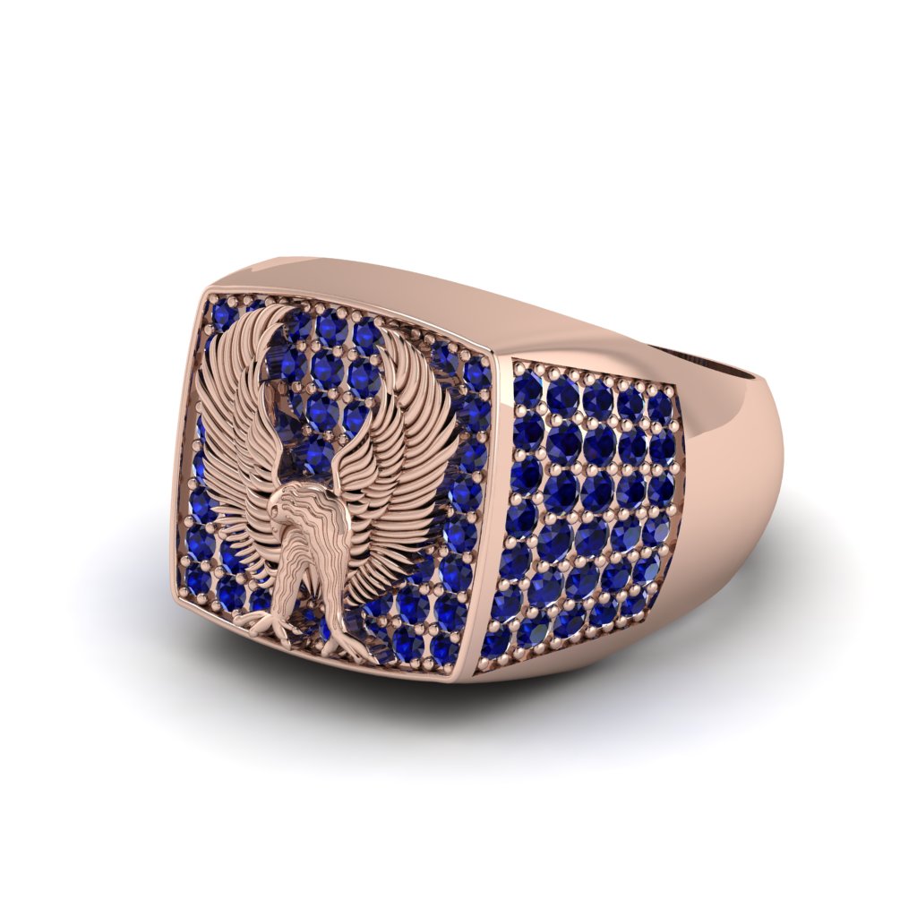 Sapphires Luxury Gold Eagle Ring - Sutton No. 14