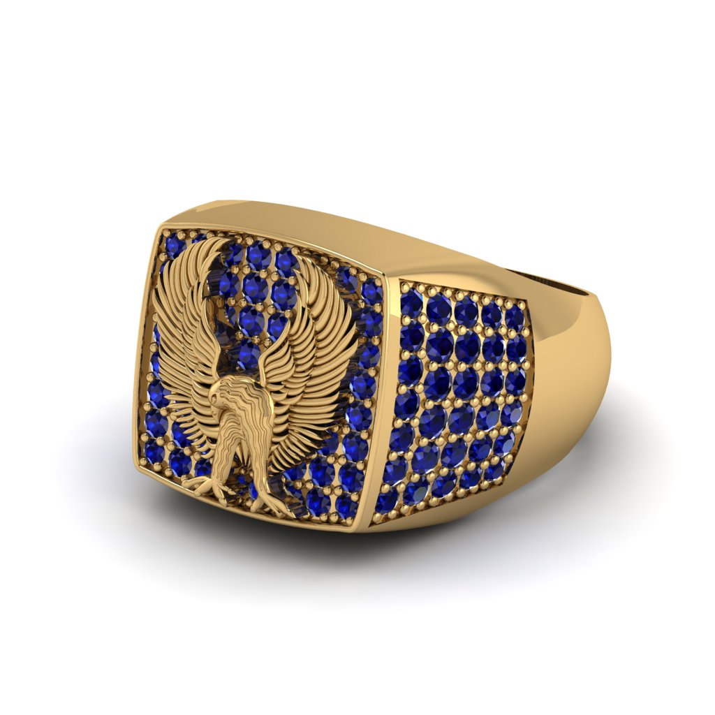 Sapphires Luxury Gold Eagle Ring - Sutton No. 13