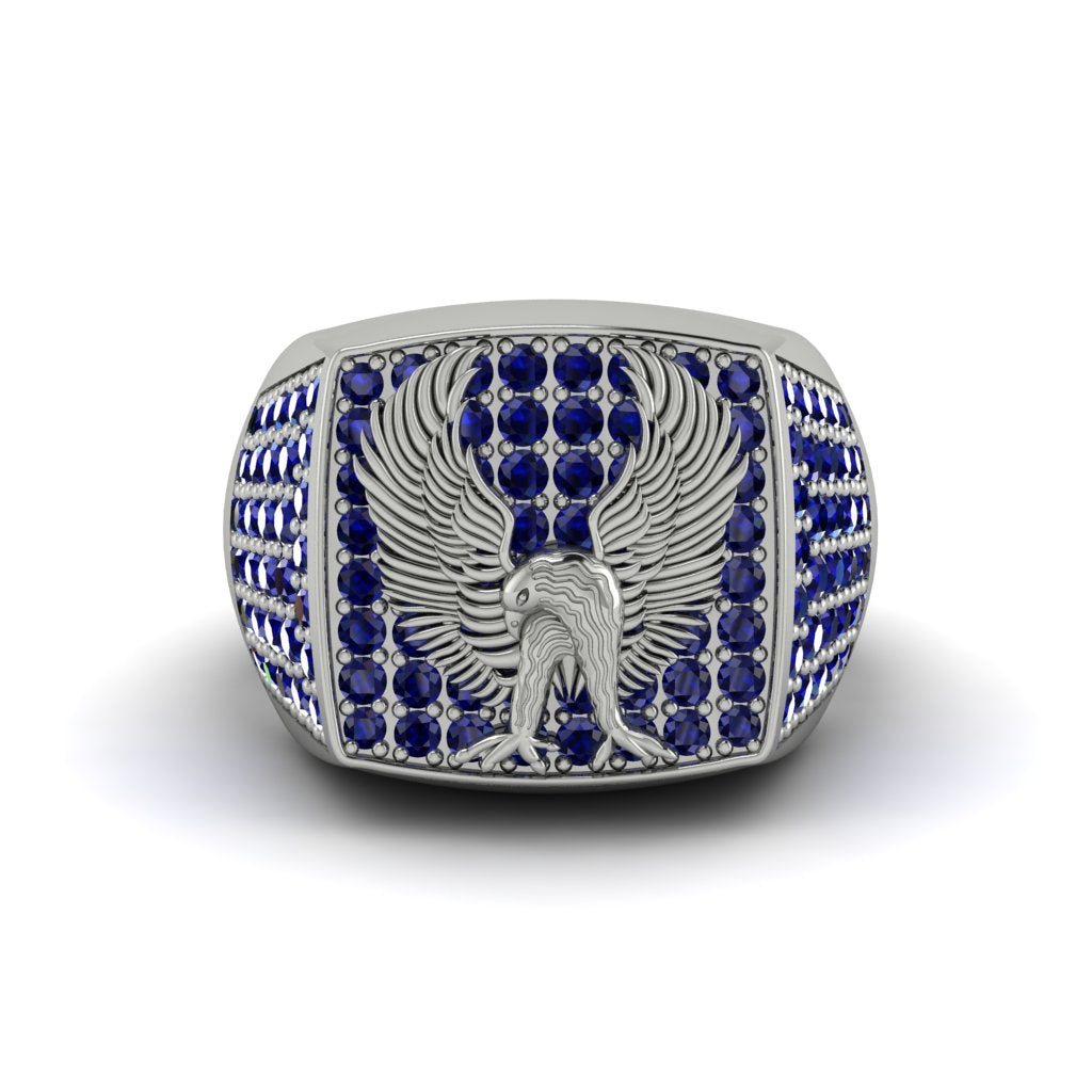 Sapphires Luxury Gold Eagle Ring - Sutton No. 15