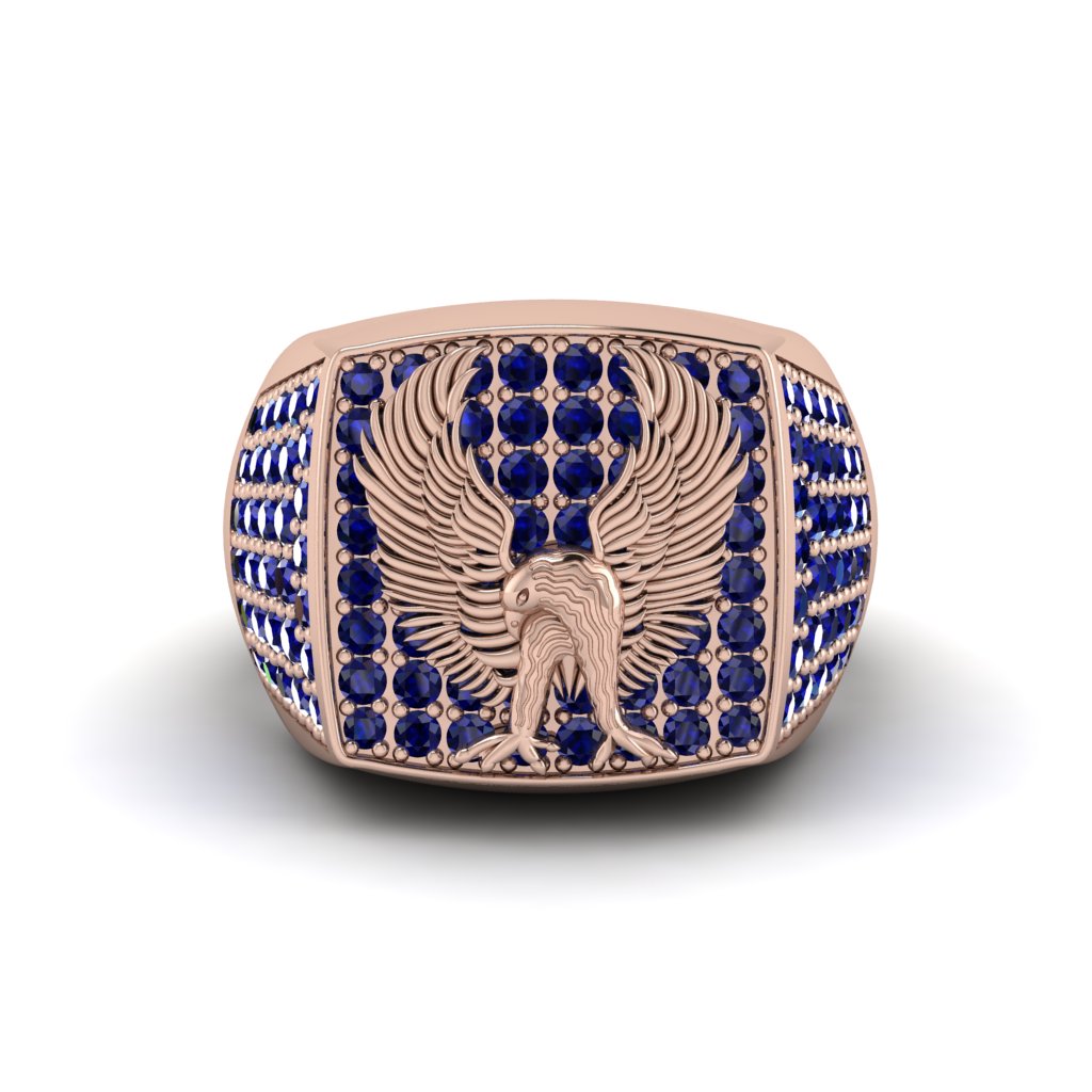 Sapphires Luxury Gold Eagle Ring - Sutton No. 14