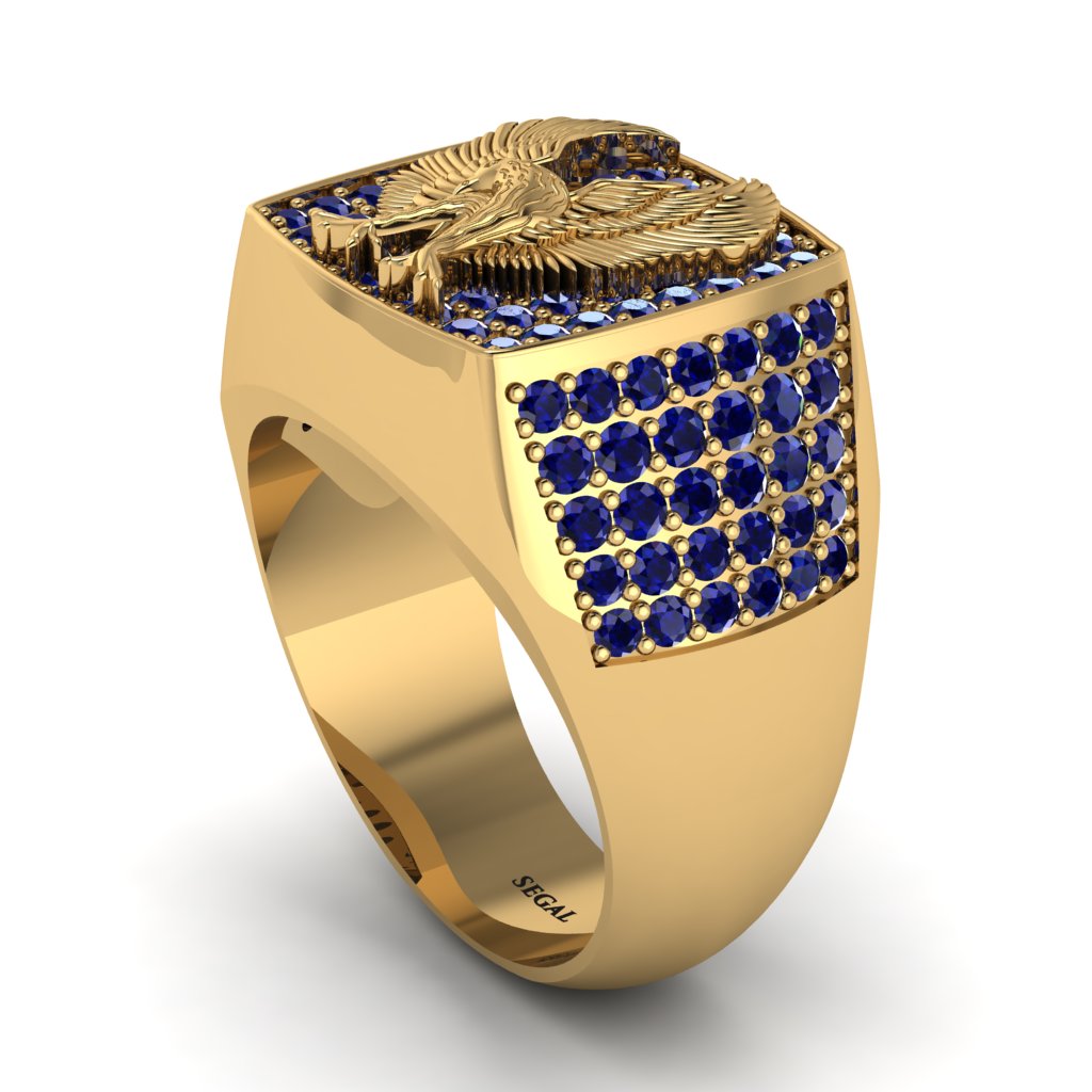 Sapphires Luxury Gold Eagle Ring - Sutton No. 13