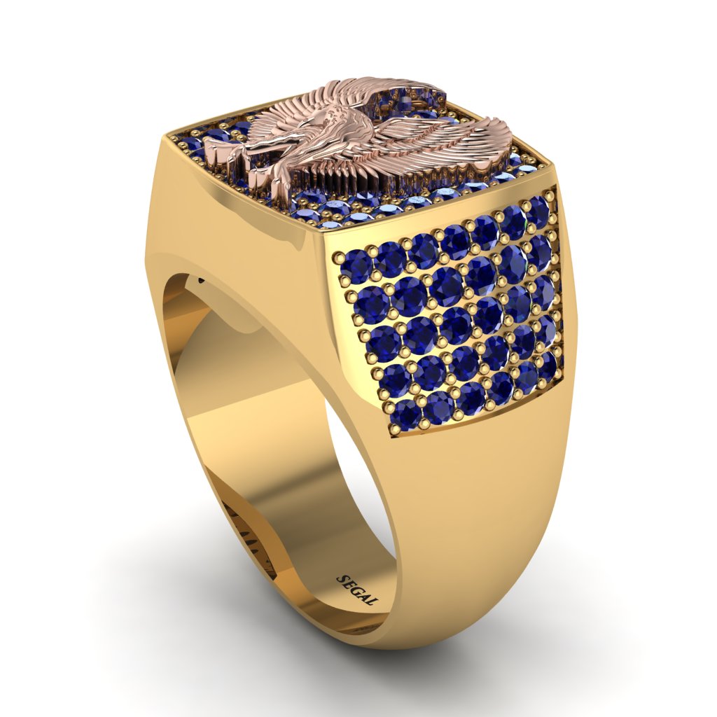 Sapphires Luxury Gold Eagle Ring - Sutton No. 28