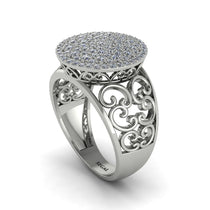 Diamond Signet Filigree Pave Engagement Ring - Rylie No. 3 image 1