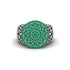 Emerald Signet Filigree Pave Engagement Ring - Rylie No. 6 image 3