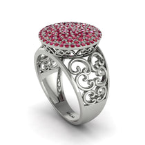 Ruby Signet Filigree Pave Engagement Ring - Rylie No. 12 image 1