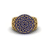 Sapphire Signet Filigree Pave Engagement Ring - Rylie No. 13