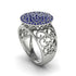 Sapphire Signet Filigree Pave Engagement Ring - Rylie No. 15