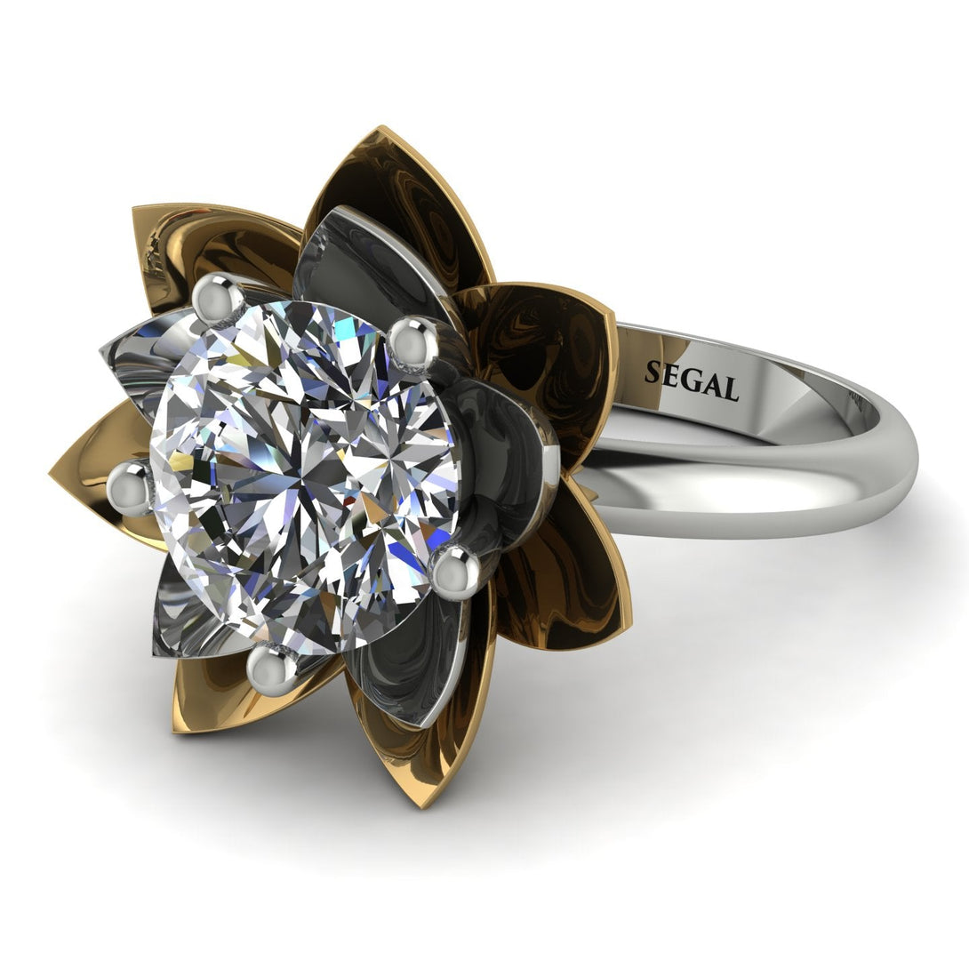 Lynn custom Solitaire Lotus Ring - Lotus no. 300