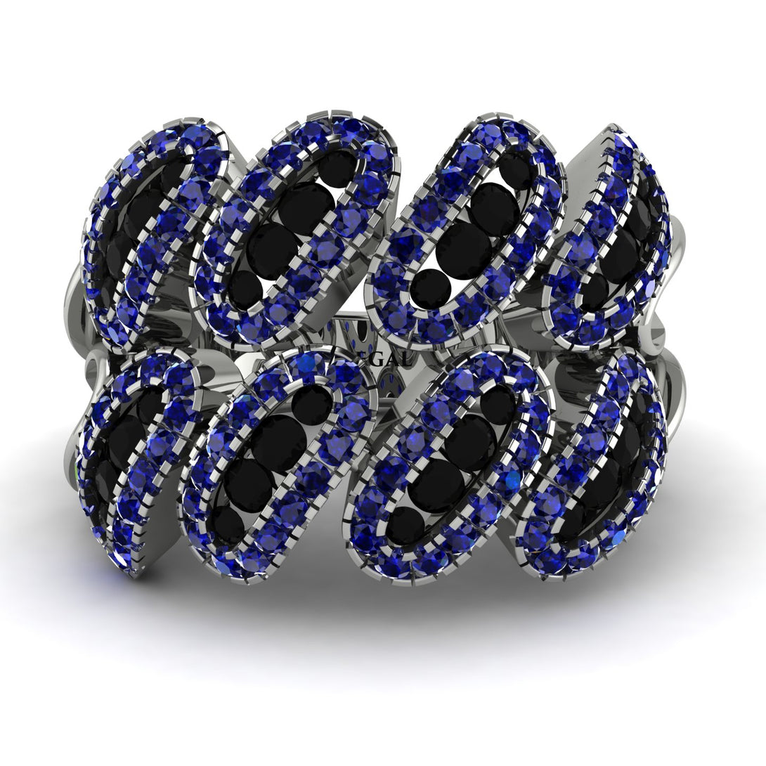 Black Diamond Stylish Bloom Fashion Ring - Drew No. 69