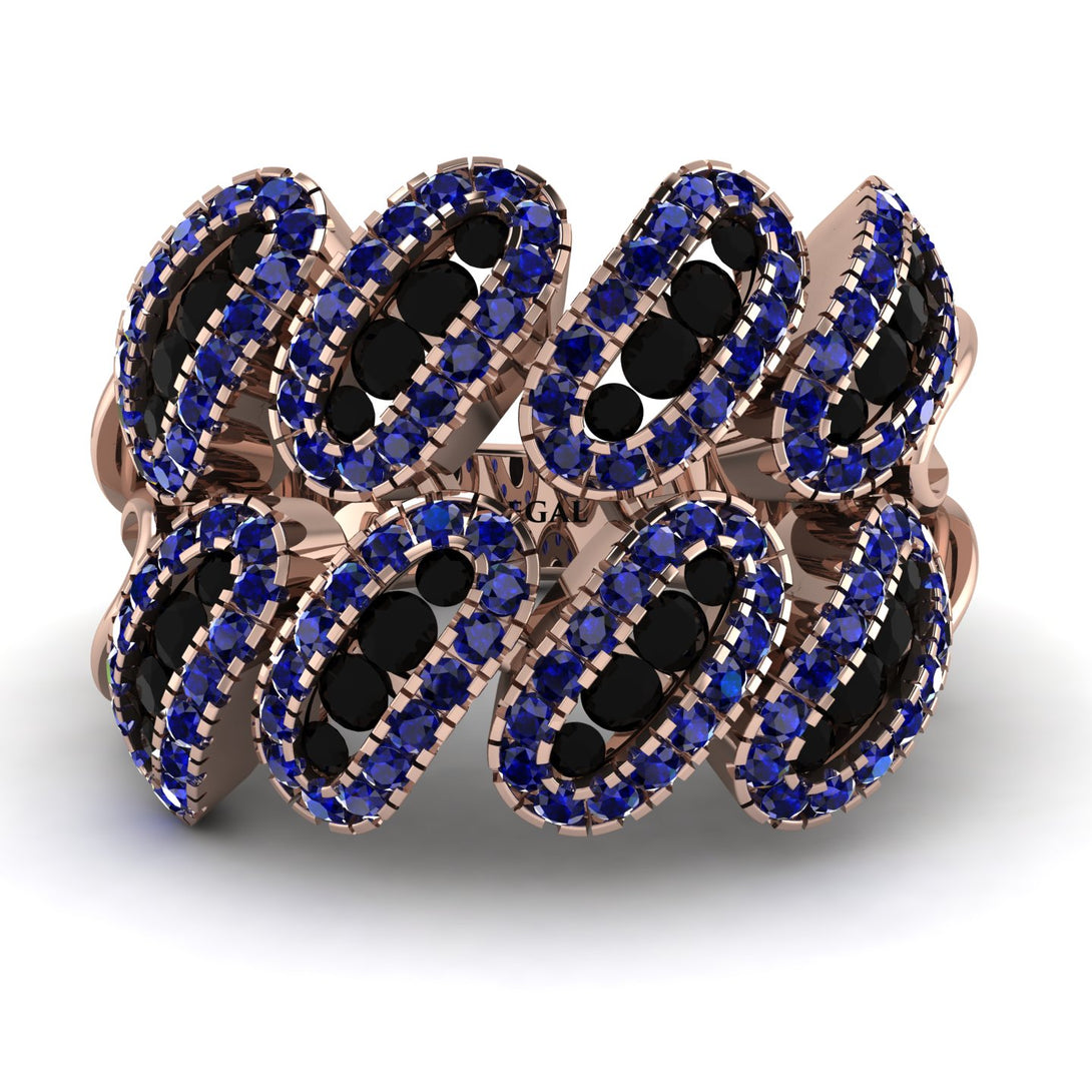 Black Diamond Stylish Bloom Fashion Ring - Drew No. 68
