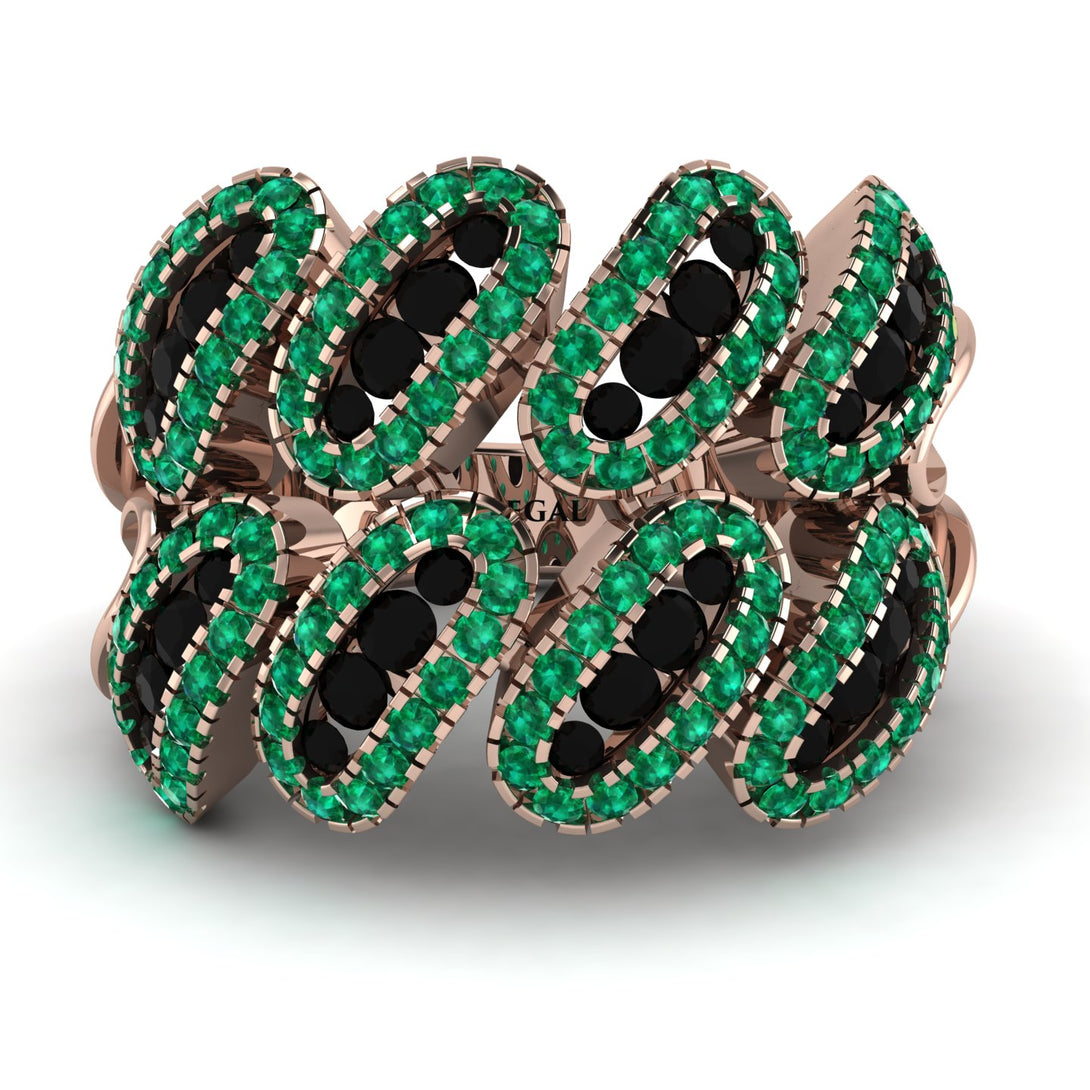 Black Diamond Stylish Bloom Fashion Ring - Drew No. 23