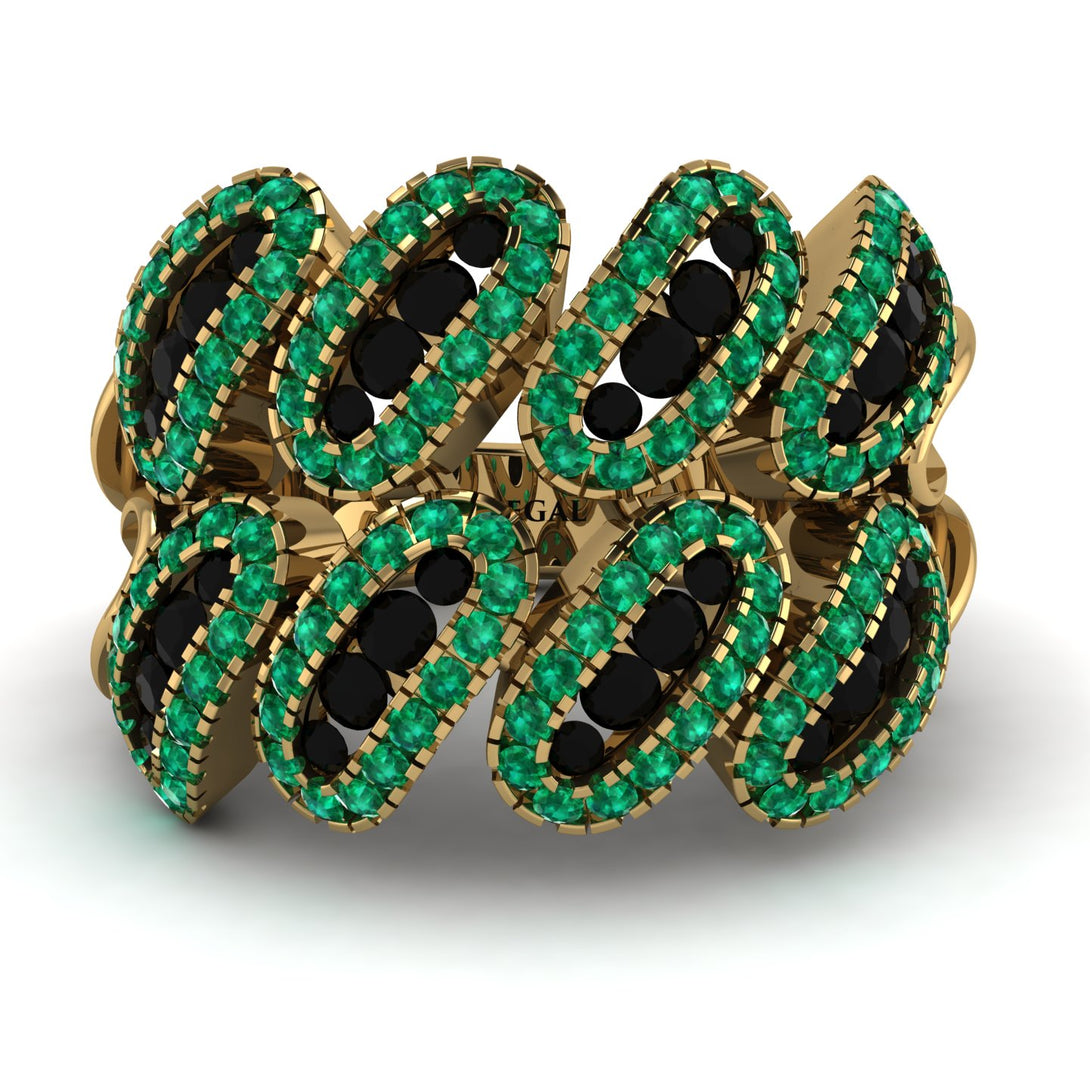 Black Diamond Stylish Bloom Fashion Ring - Drew No. 22