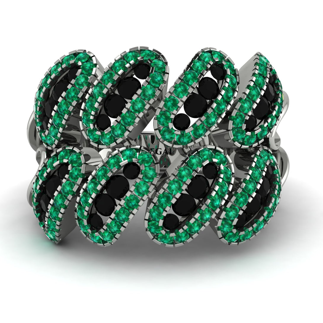 Black Diamond Stylish Bloom Fashion Ring - Drew No. 24