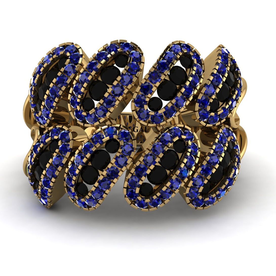 Black Diamond Stylish Bloom Fashion Ring - Drew No. 67