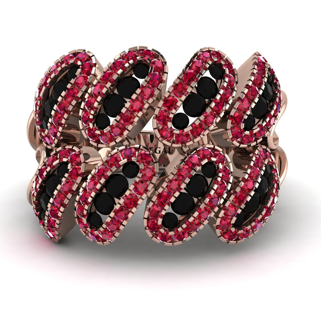 Black Diamond Stylish Bloom Fashion Ring - Drew No. 53