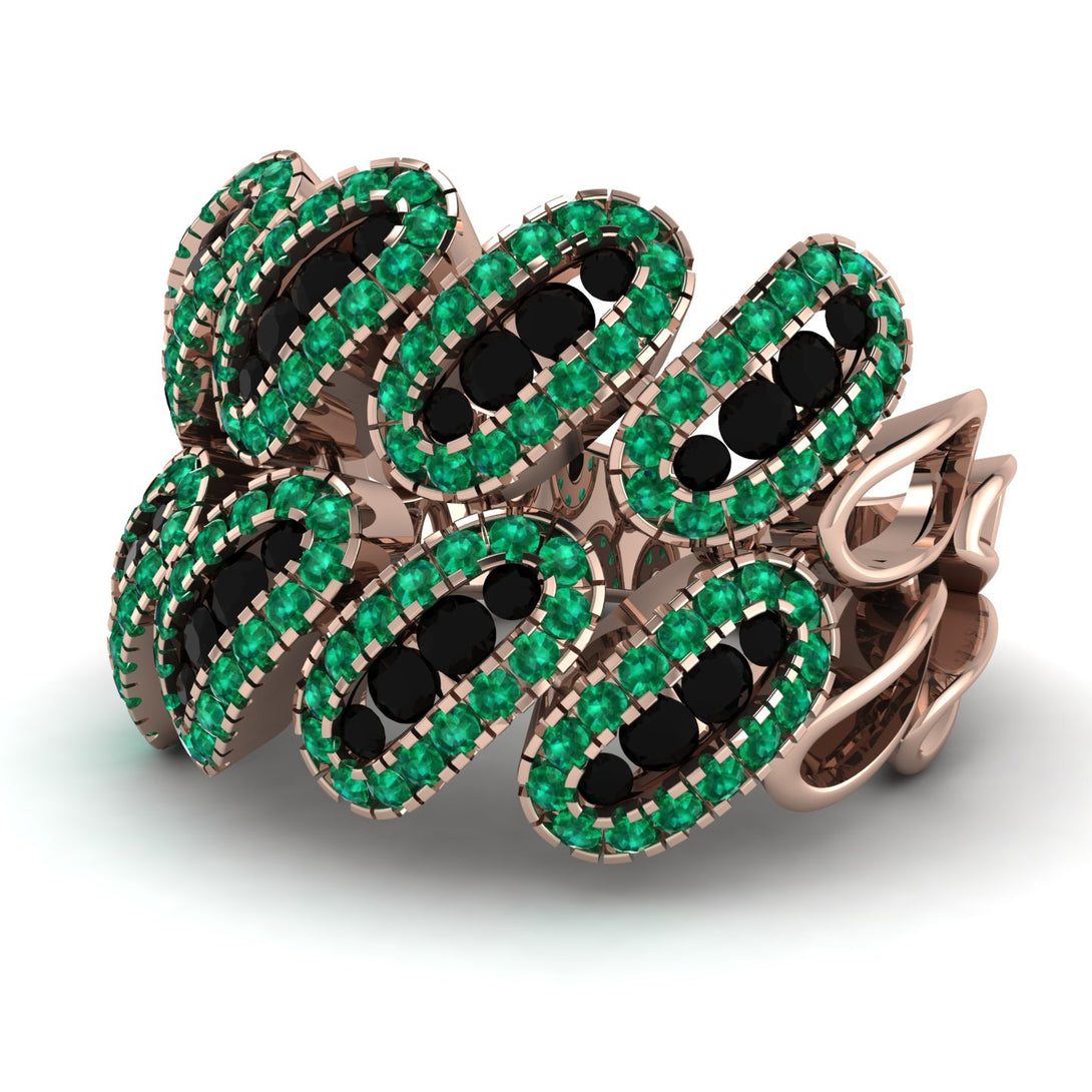 Black Diamond Stylish Bloom Fashion Ring - Drew No. 23