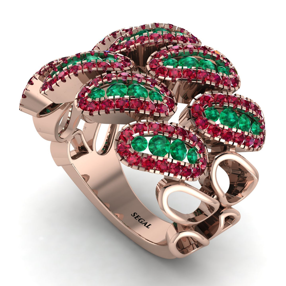 Emerald Stylish Bloom Fashion Ring - Drew No. 50