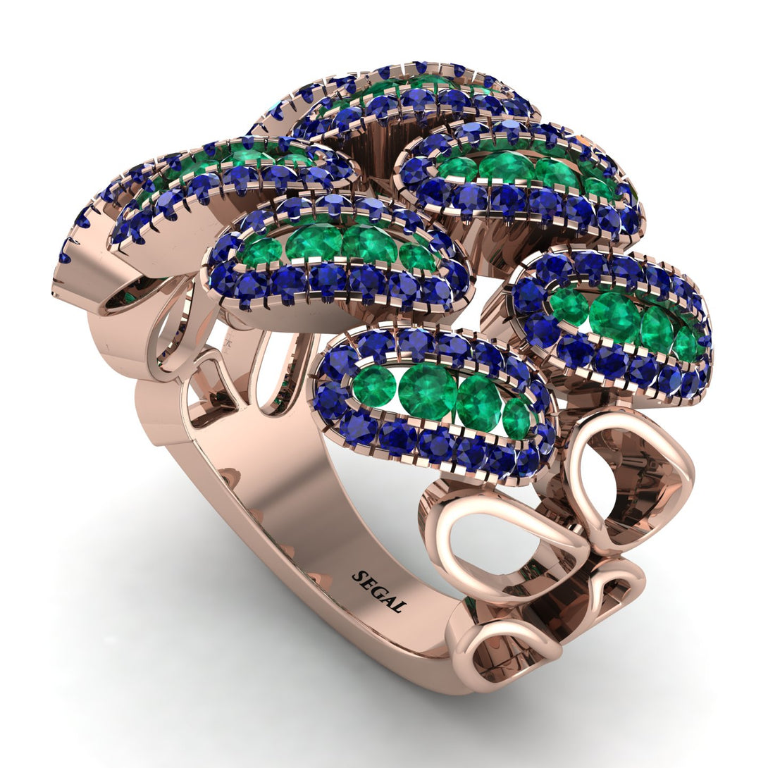 Emerald Stylish Bloom Fashion Ring - Drew No. 65