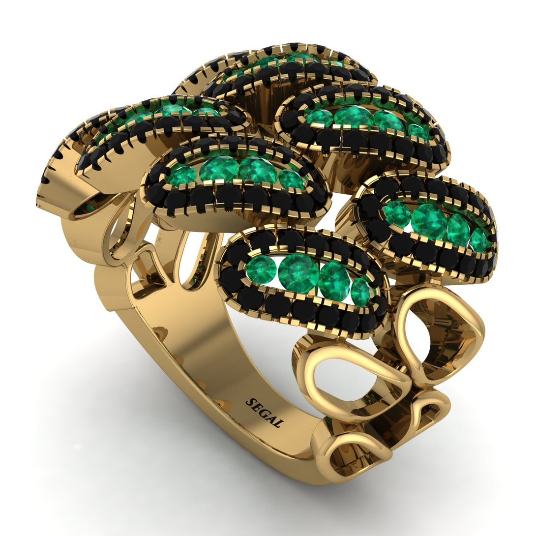 Emerald Stylish Bloom Fashion Ring - Drew No. 34