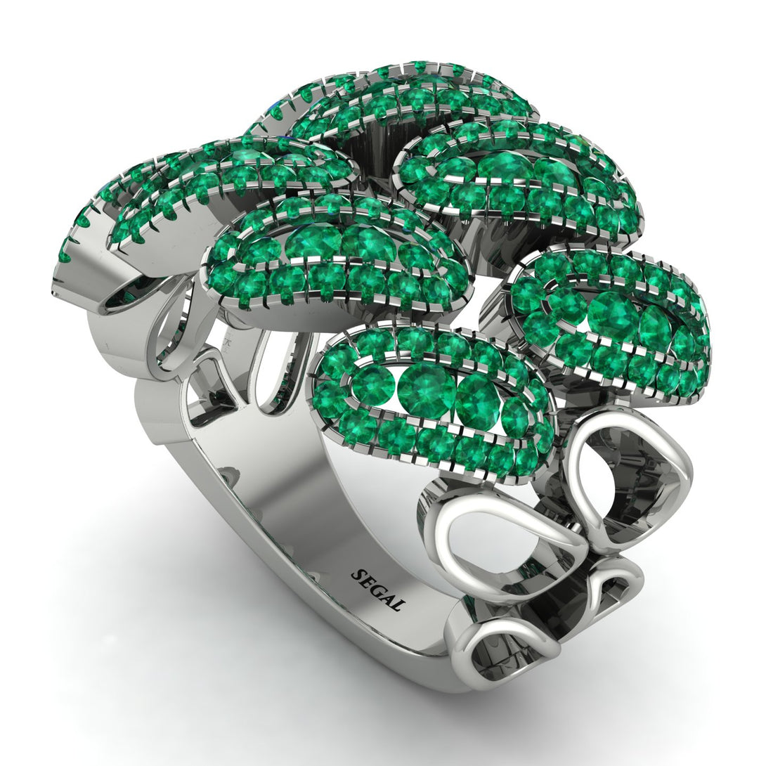 Emerald Stylish Bloom Fashion Ring - Drew No. 21