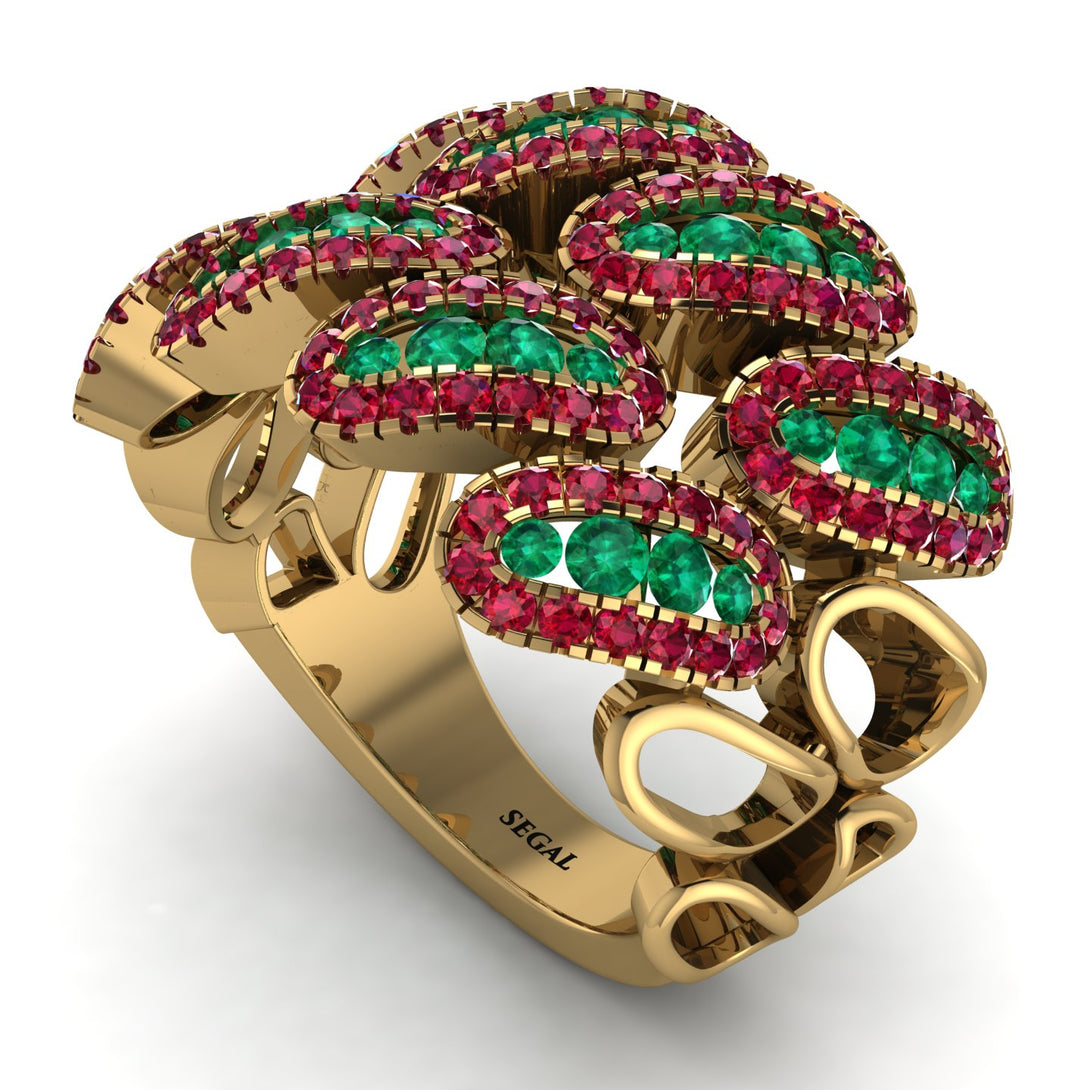 Emerald Stylish Bloom Fashion Ring - Drew No. 49