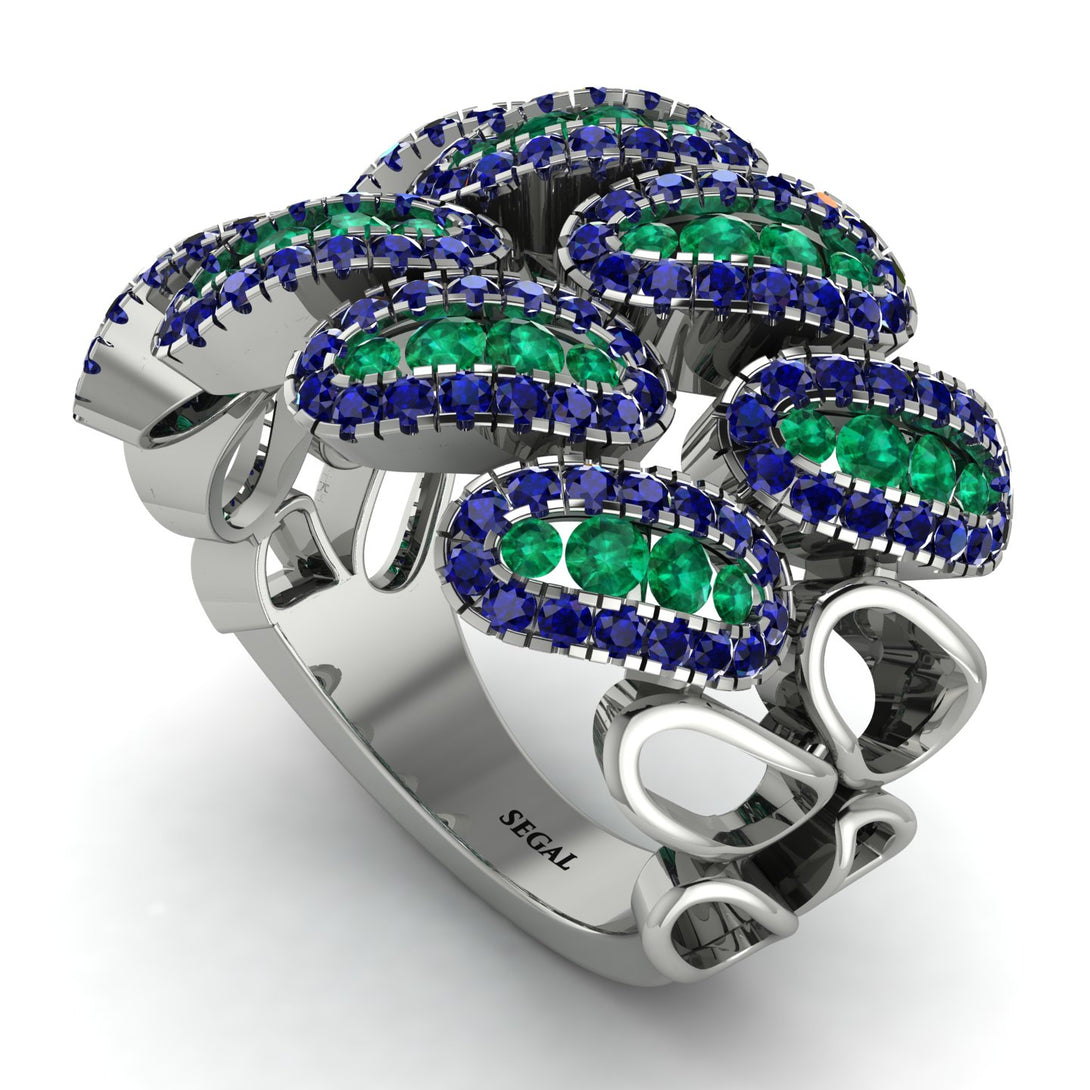 Emerald Stylish Bloom Fashion Ring - Drew No. 66