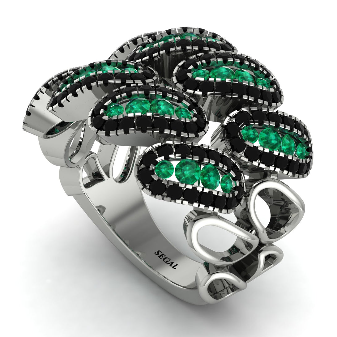 Emerald Stylish Bloom Fashion Ring - Drew No. 36
