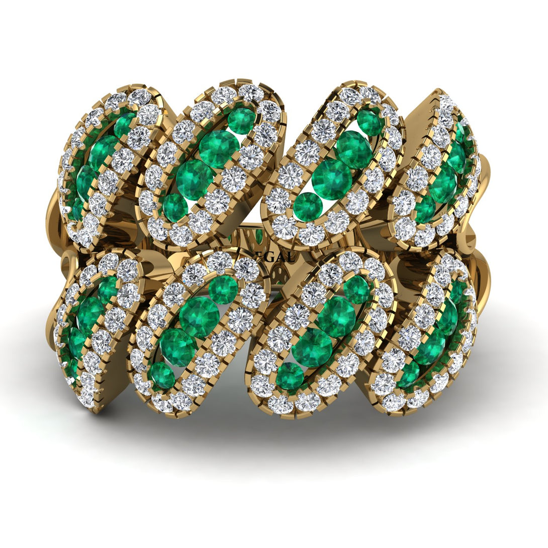 Emerald Stylish Bloom Fashion Ring - Drew No. 4