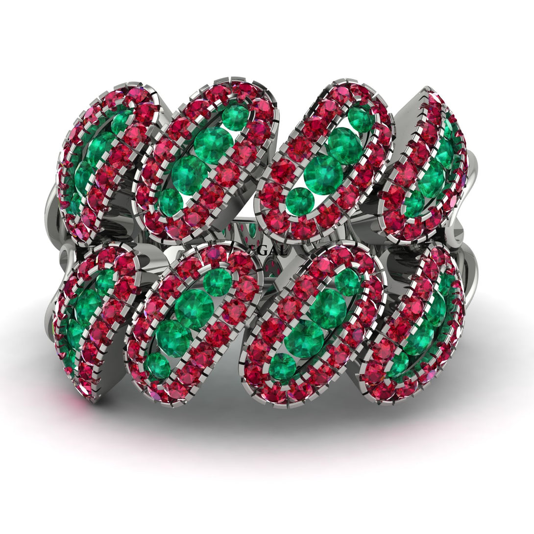 Emerald Stylish Bloom Fashion Ring - Drew No. 51