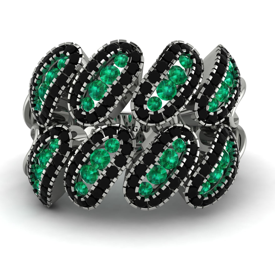 Emerald Stylish Bloom Fashion Ring - Drew No. 36