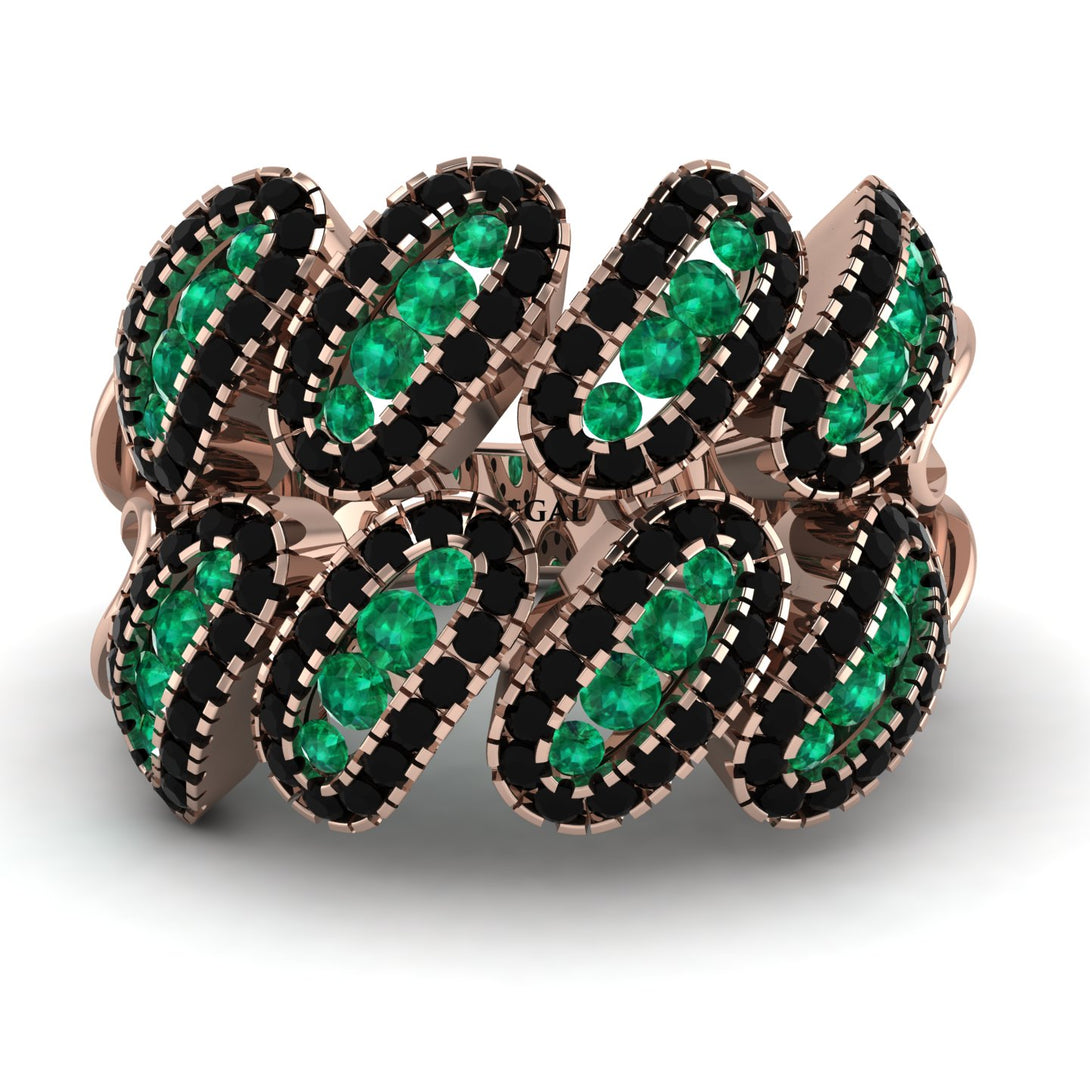 Emerald Stylish Bloom Fashion Ring - Drew No. 35