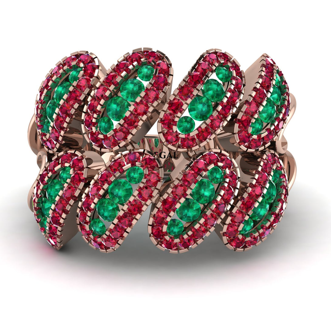 Emerald Stylish Bloom Fashion Ring - Drew No. 50